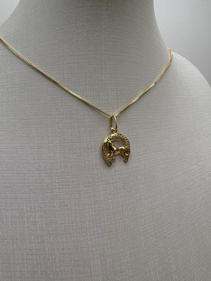 Pingente semijoia ferradura e cavalo - #2