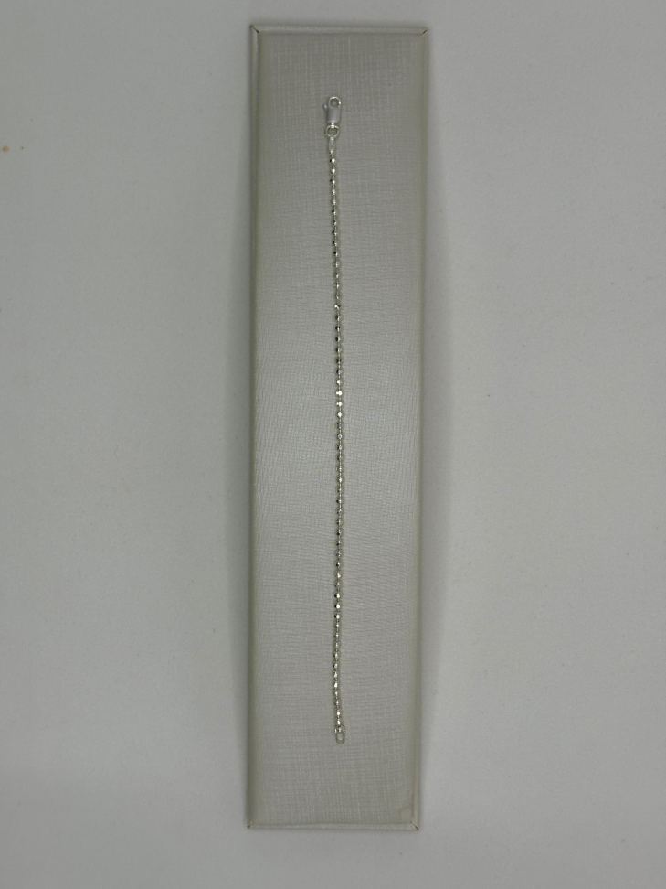 Pulseira prata mini bolinhas - #3