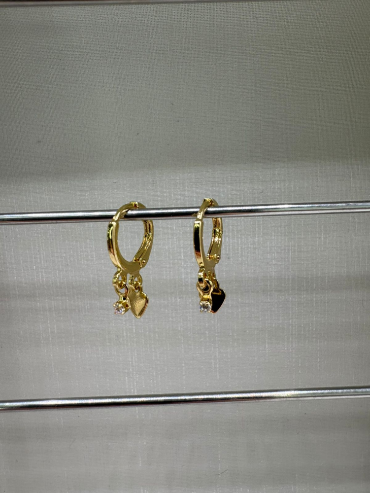 Brinco semijoia argola com corações - #3