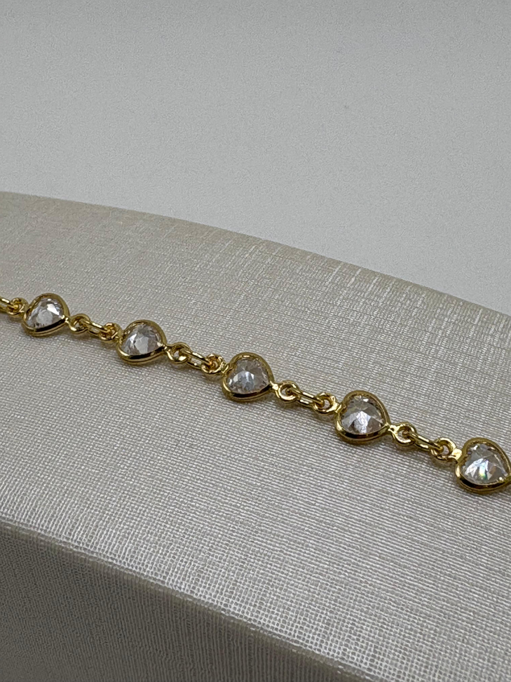 Pulseira semijoia corações - #1