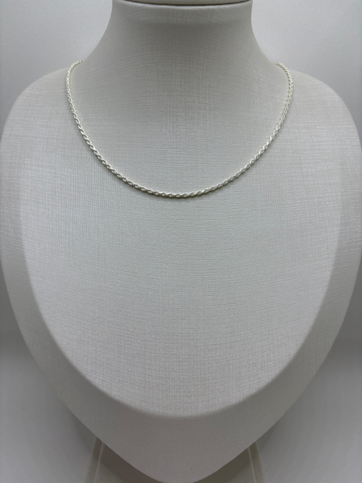 Corrente prata cordão baiano 45cm - #2