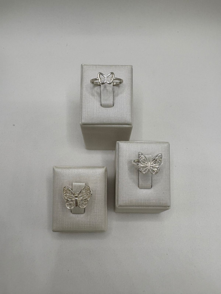 Anel prata borboleta - #2