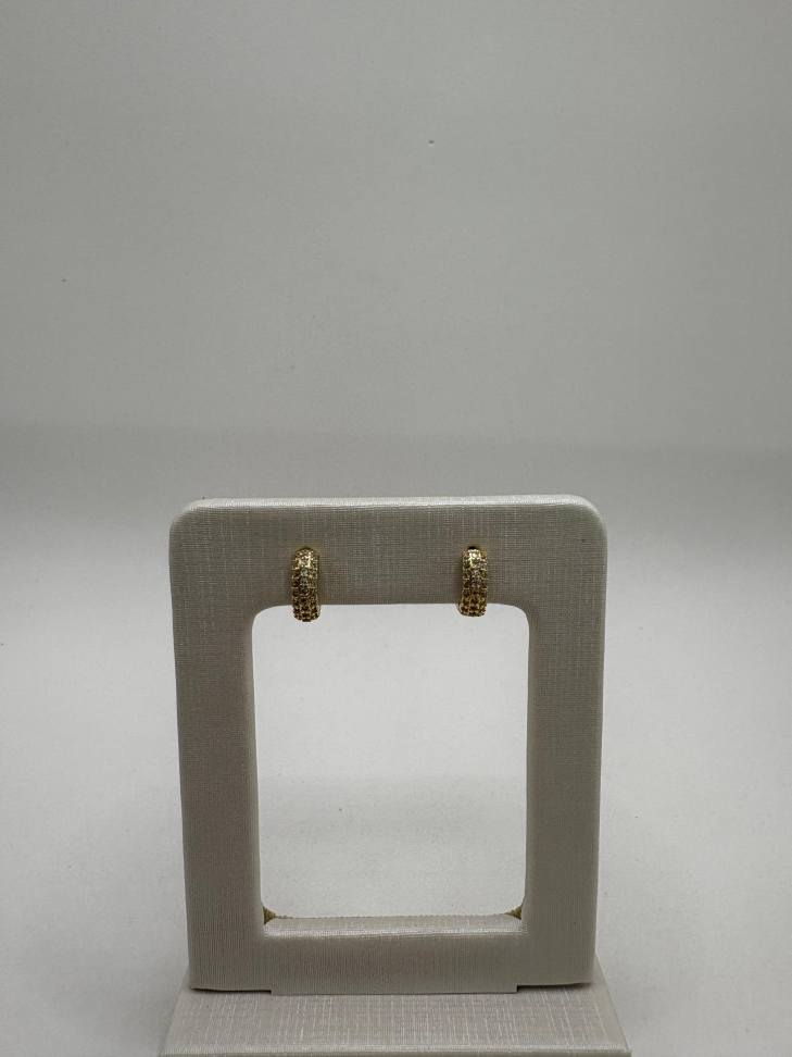 Brinco semijoia argola com zircônia - #2