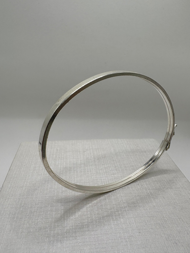 Bracelete prata fio retangular - #2