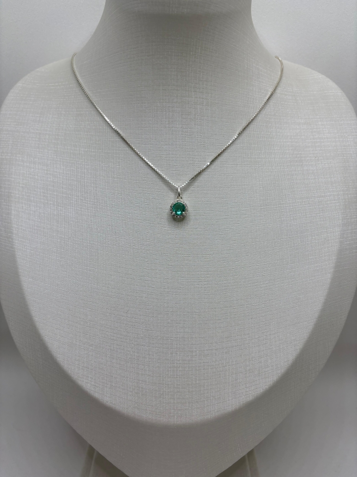 Pingente prata redondo turmalina - #2