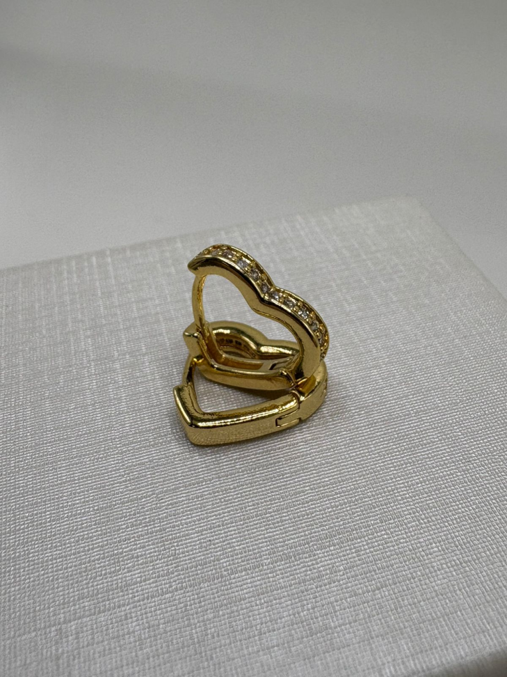 Brinco semijoia argola coração - #2