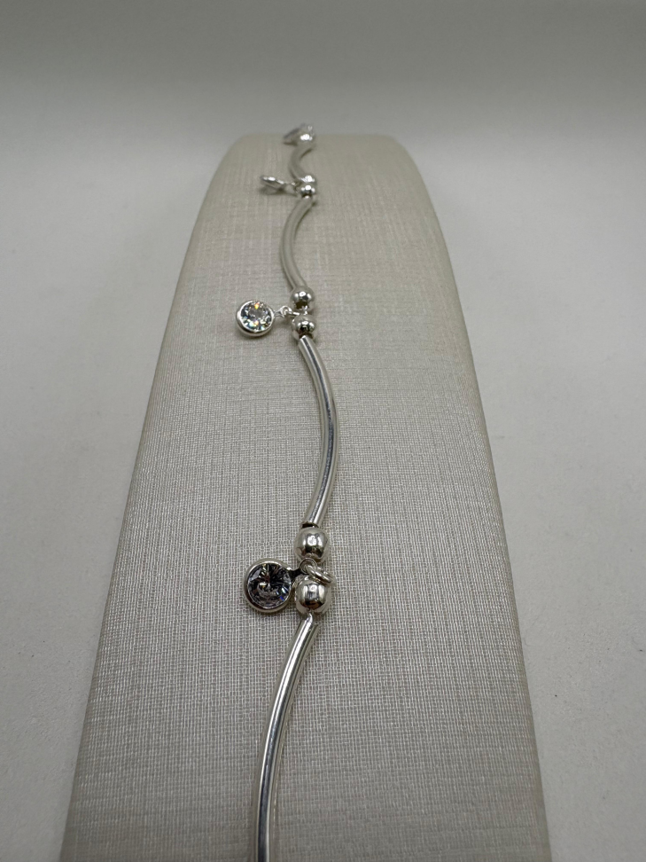 Pulseira prata cilindros - #2