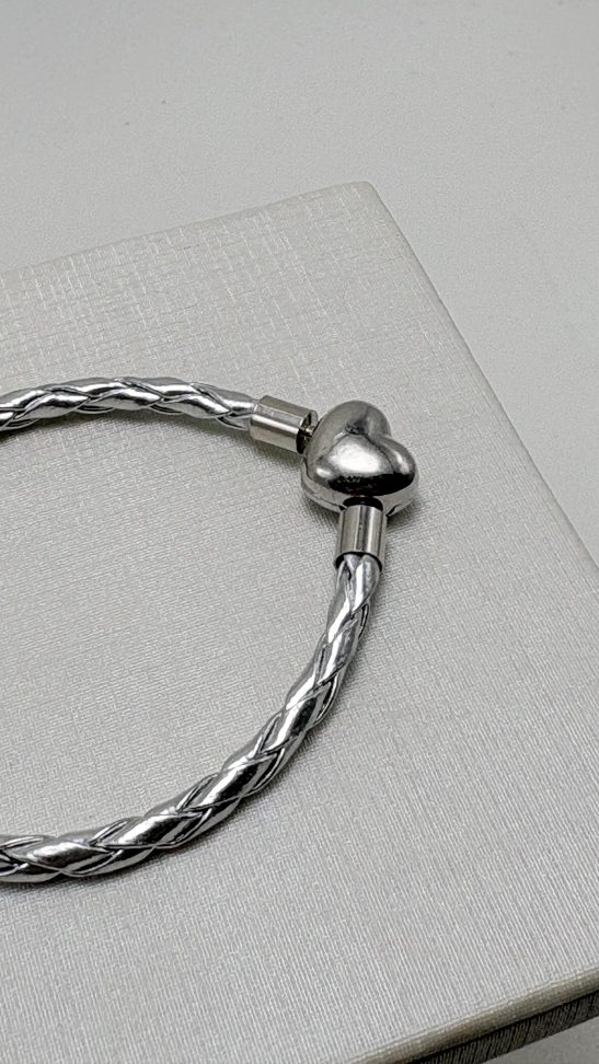 Pulseira semijoia corino prata - #1