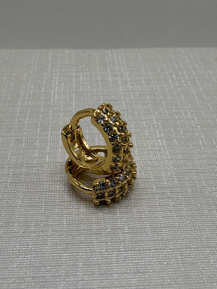 Brinco semijoia argola com zircônia - #3