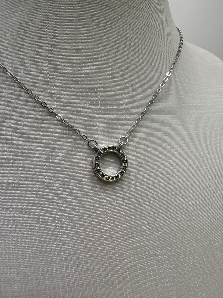 Gargantilha prata circulo vazado - #3