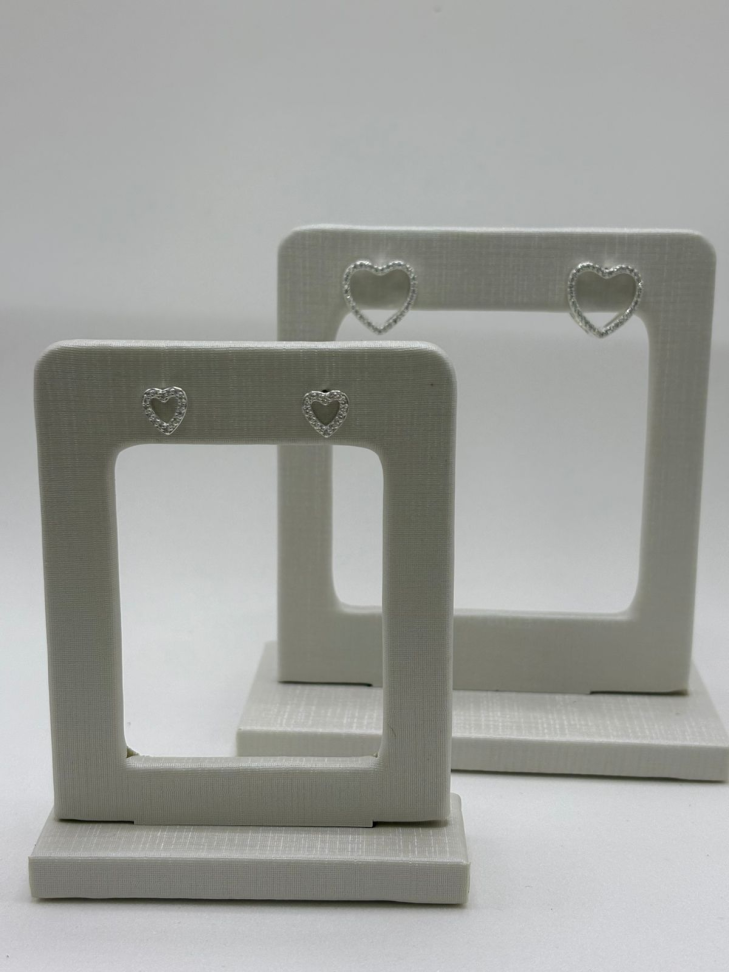 Brinco prata argola coração - #2