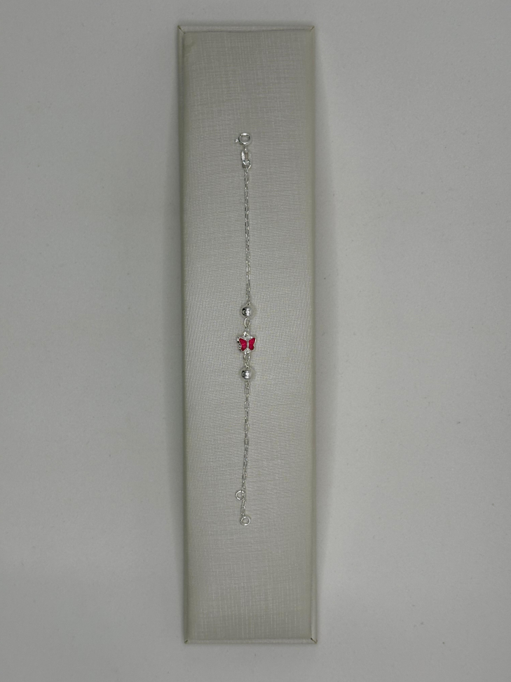 Pulseira infantil prata borboleta - #2