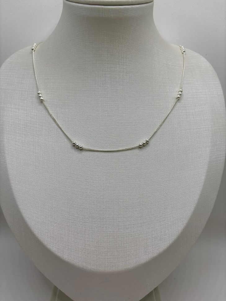 Corrente prata grumet bolas 45cm - #2
