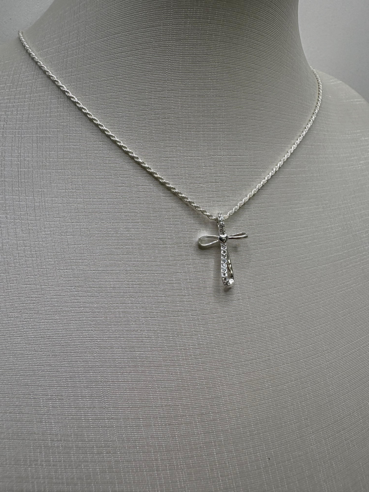 Gargantilha prata veneziana cruz - #2