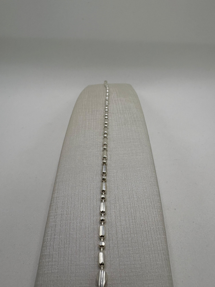 Pulseira prata bolas e canutilhos - #3