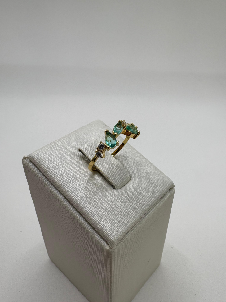 Anel semijoia zircônias - #2