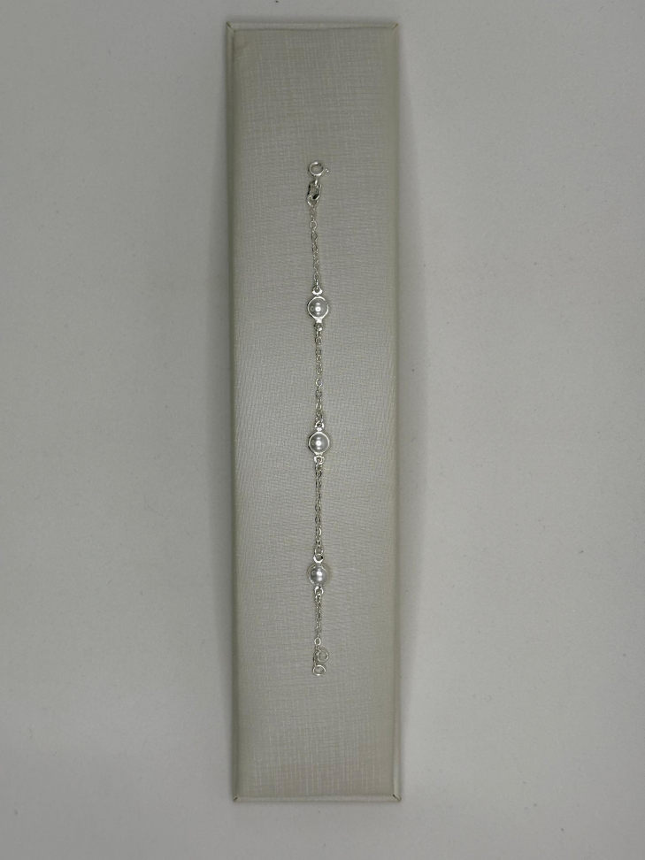 Pulseira infantil prata pérola - #2