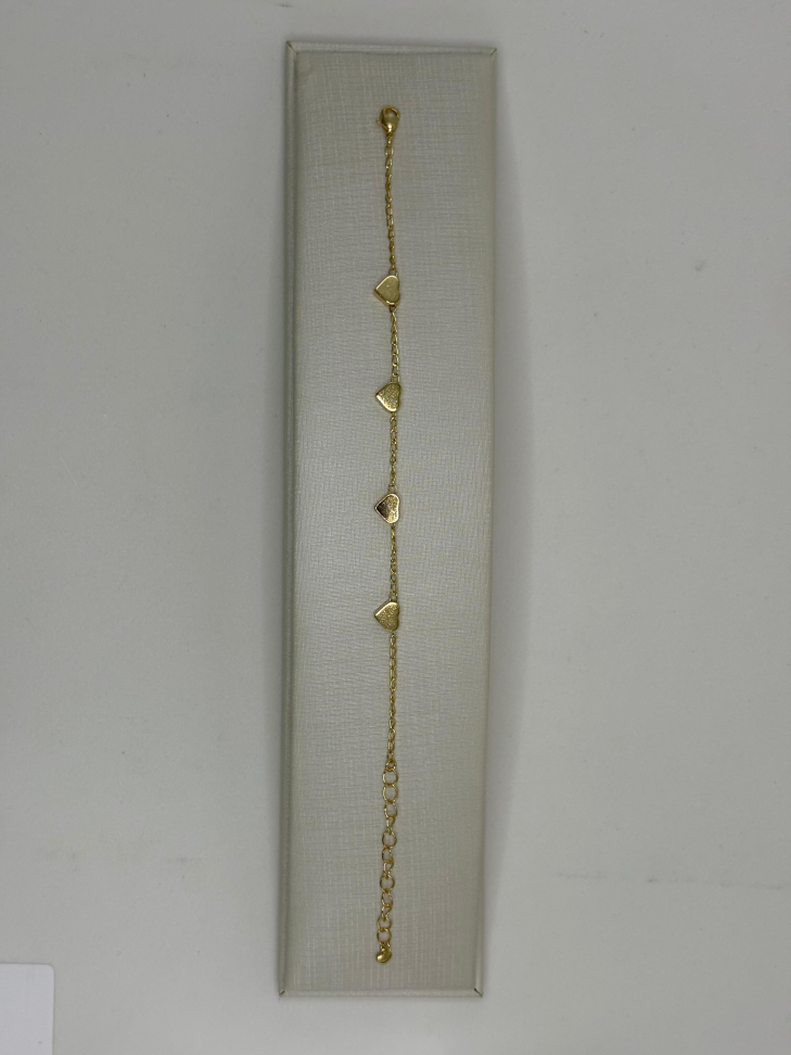 Pulseira semijoia elos e corações - #2