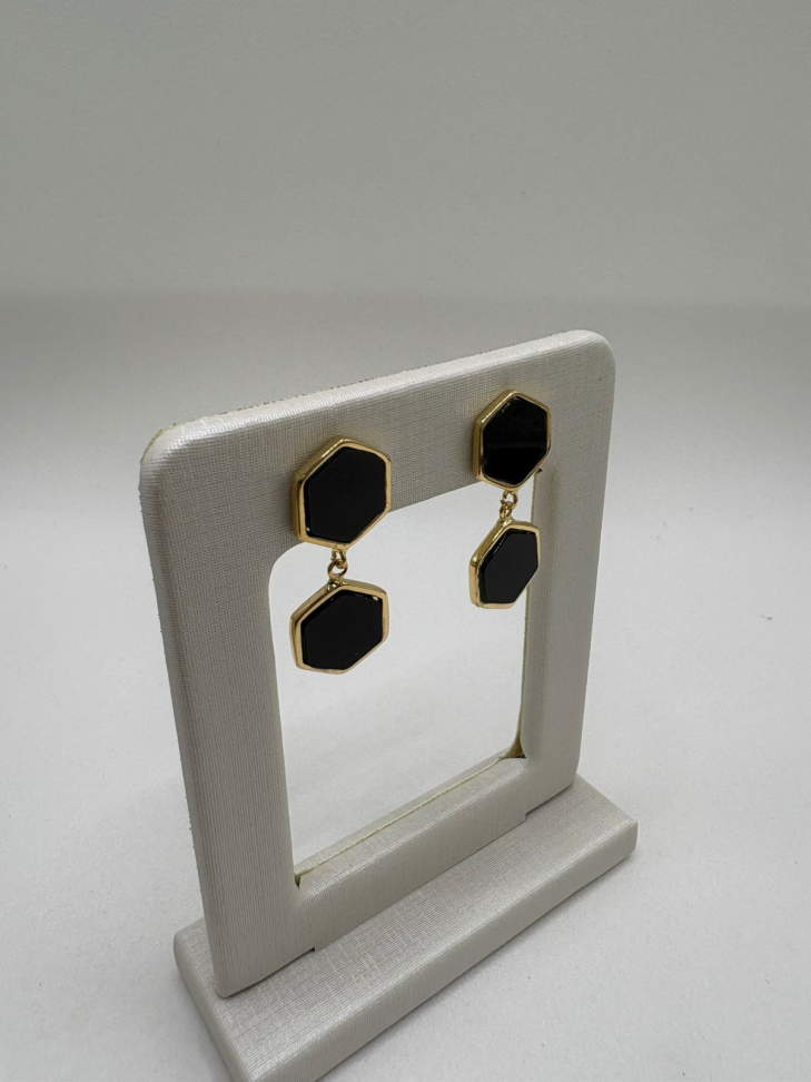 Brinco semijoia dois octógono - #2