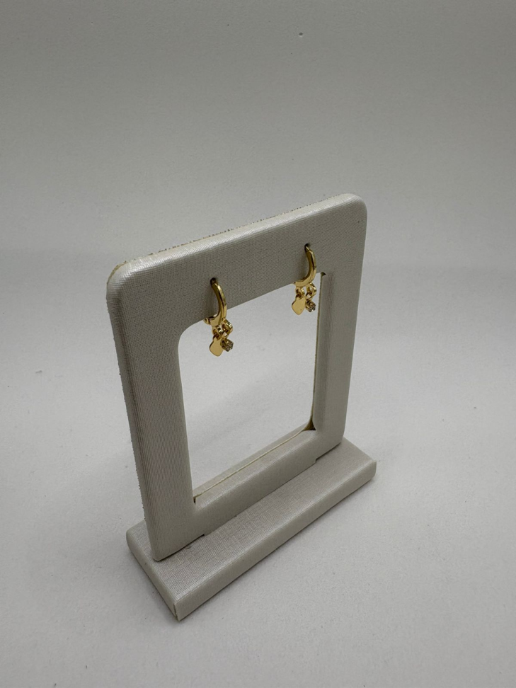 Brinco semijoia argola com corações - #2