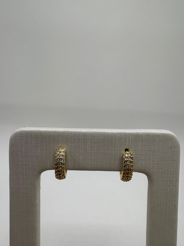 Brinco semijoia argola com zircônia - #3