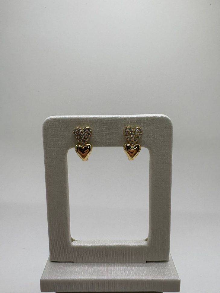 Brinco semijoia corações - #2