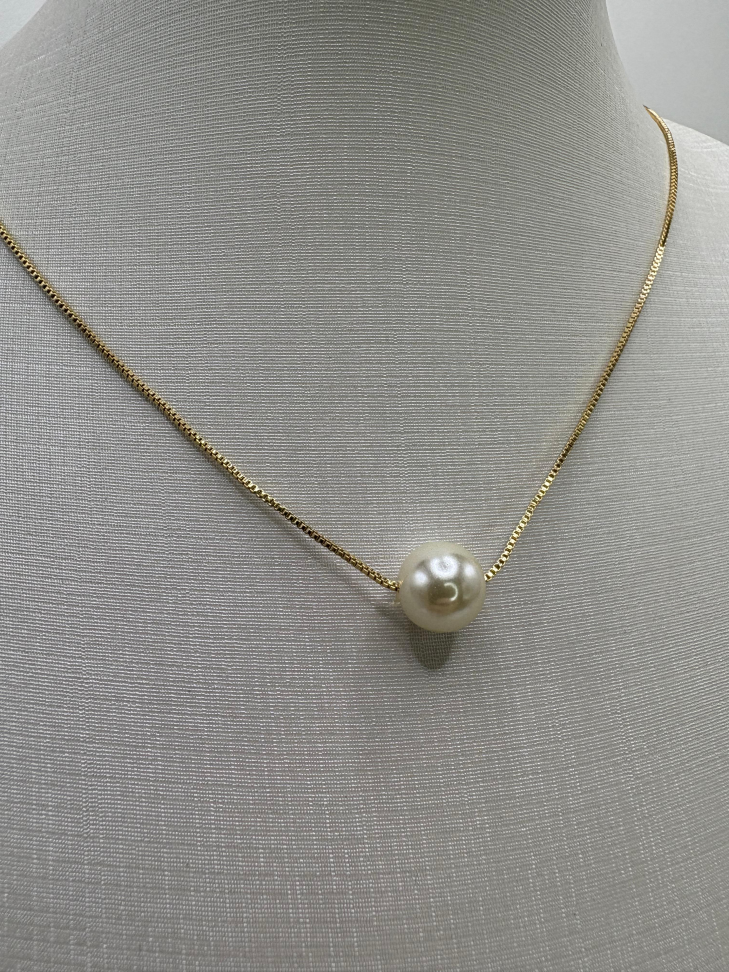 Gargantilha semijoia veneziana com pérola - #2