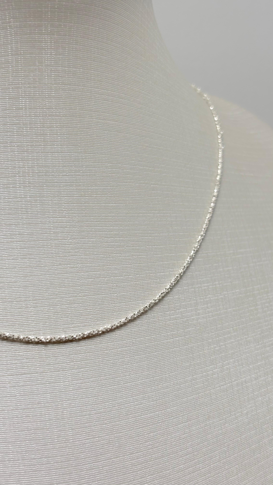 Corrente prata marguerita 45cm - #3