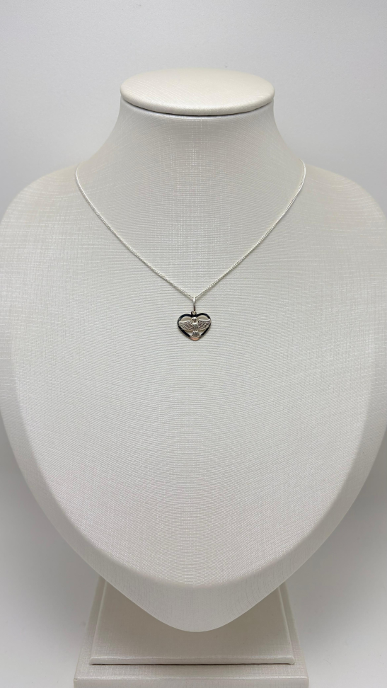 Gargantilha prata veneziana coração espirito santo - #2