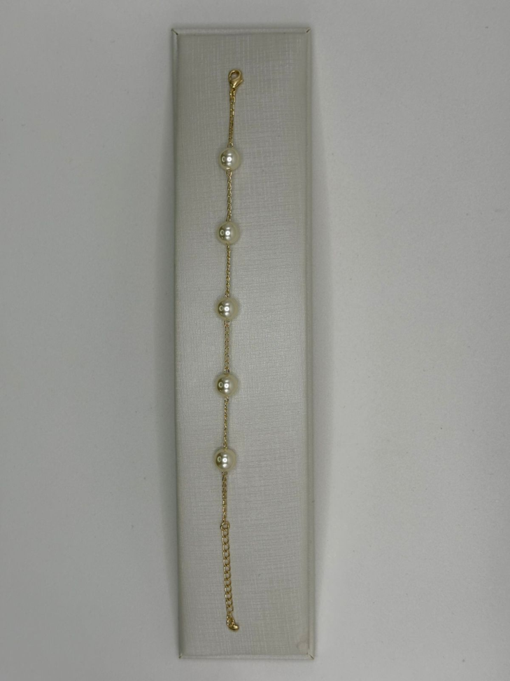 Pulseira semijoia elos com pérola - #2