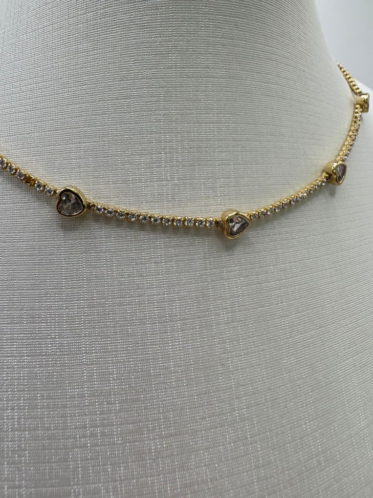 Gargantilha semijoia riviera com corações - #2