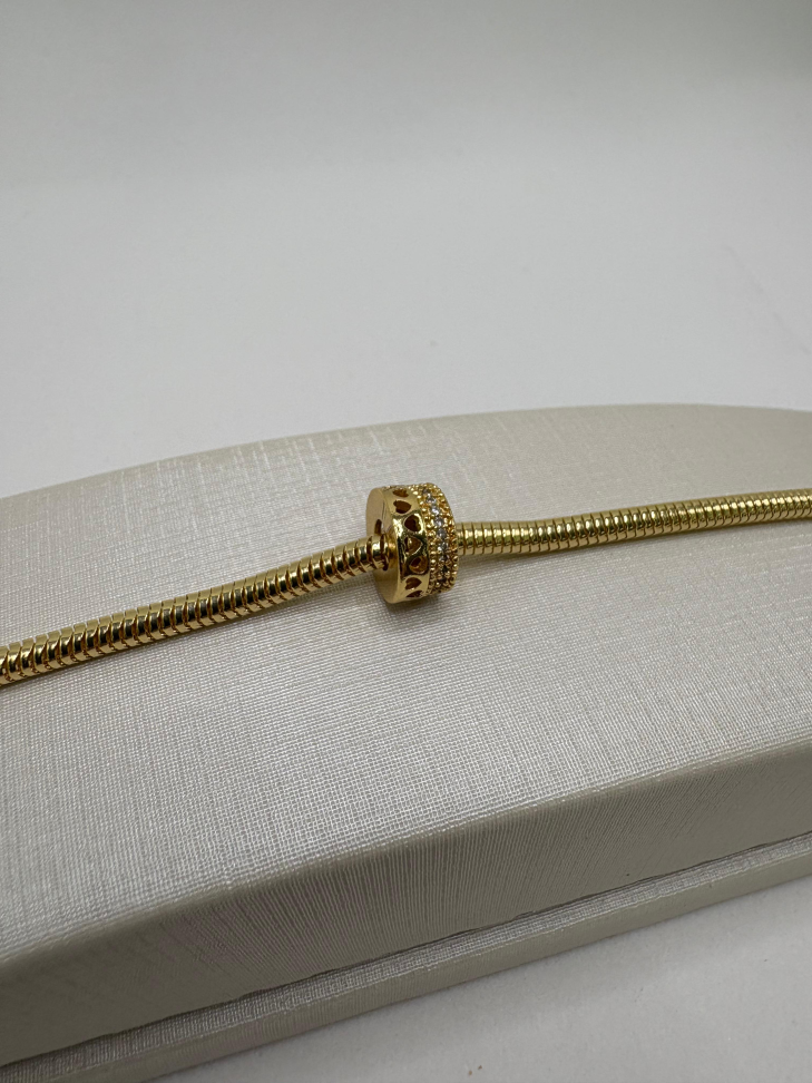 Berloque semijoia coração vazado e zircônia - #2