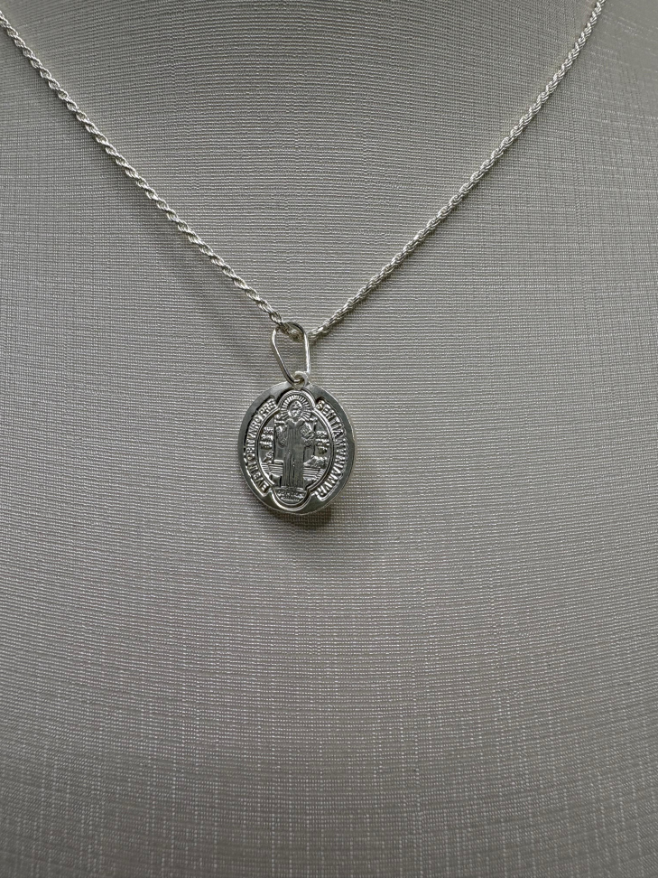 Pingente prata medalha de São Bento - #3