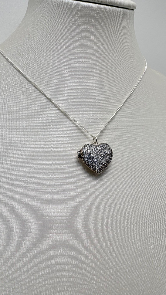 Pingente prata relicário coração - #2