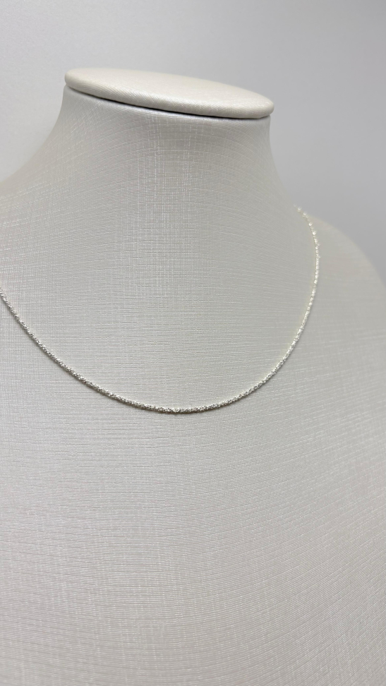 Corrente prata marguerita 45cm - #2