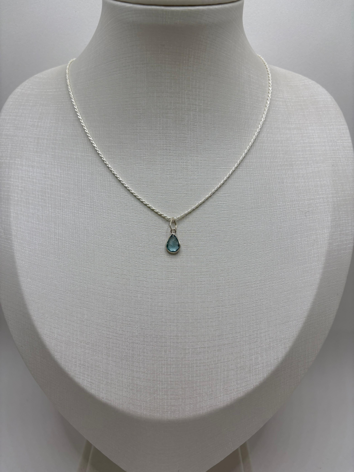 Gargantilha prata  veneziana gota zircônia - #2