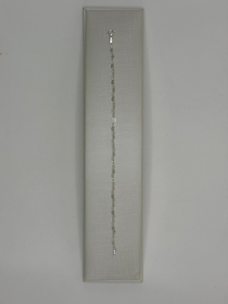 Pulseira prata corações - #3