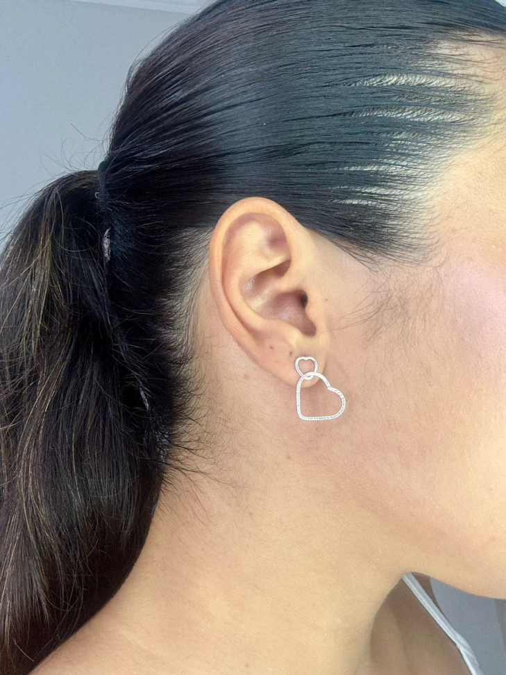 Brinco prata corações - #1