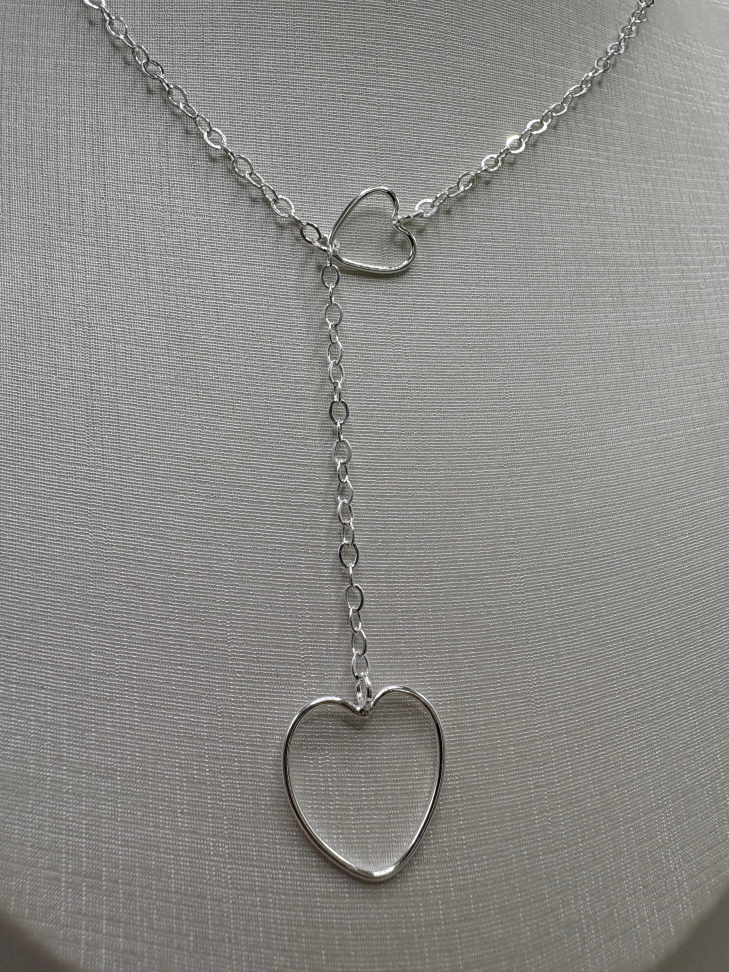 Gargantilha prata gravata coração - #2