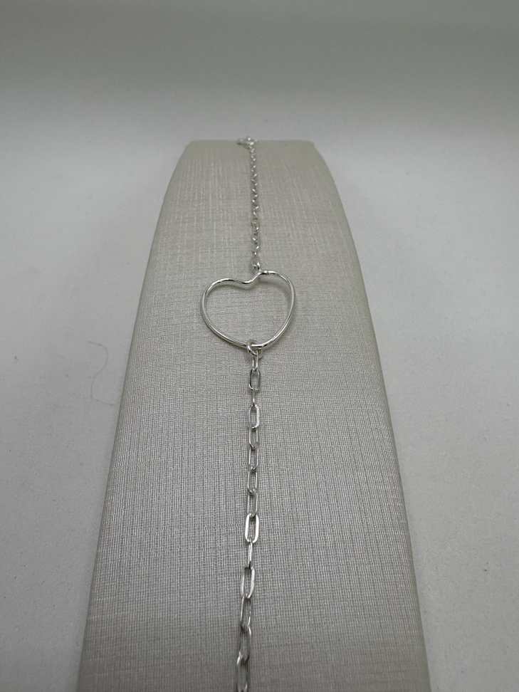 Pulseira prata cartier com coração vazado - #2