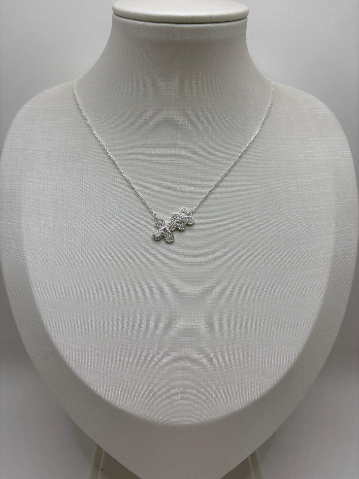 Gargantilha prata cartier flores - #2