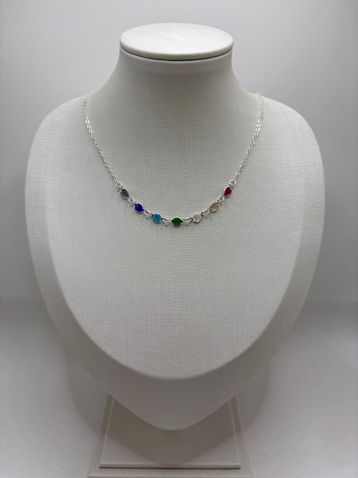 Gargantilha prata batidinha zircônia coloridas - #2