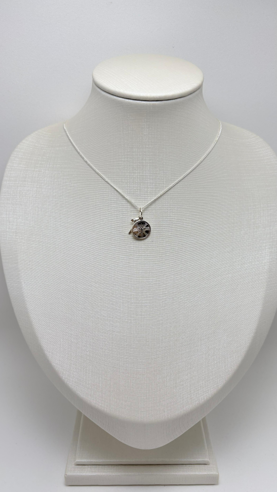 Pingente prata patuá cruz, medalha espirito santo e coração - #2