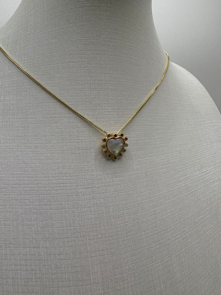 Pingente semijoia coração zircônia - #3