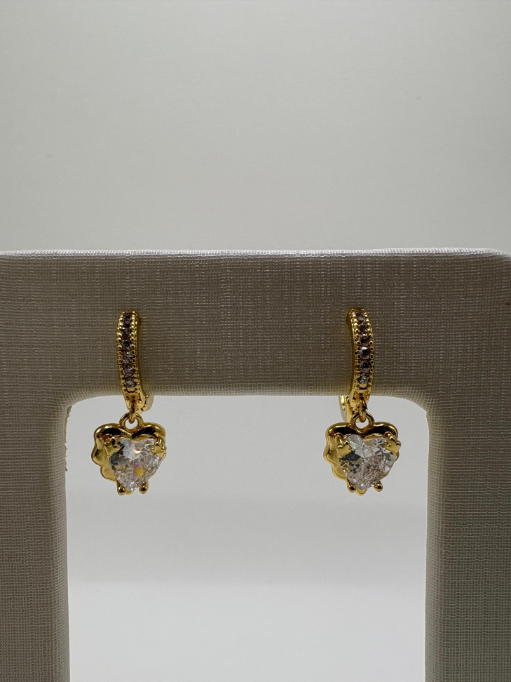 Brinco semijoia argola com pingente de coração - #3