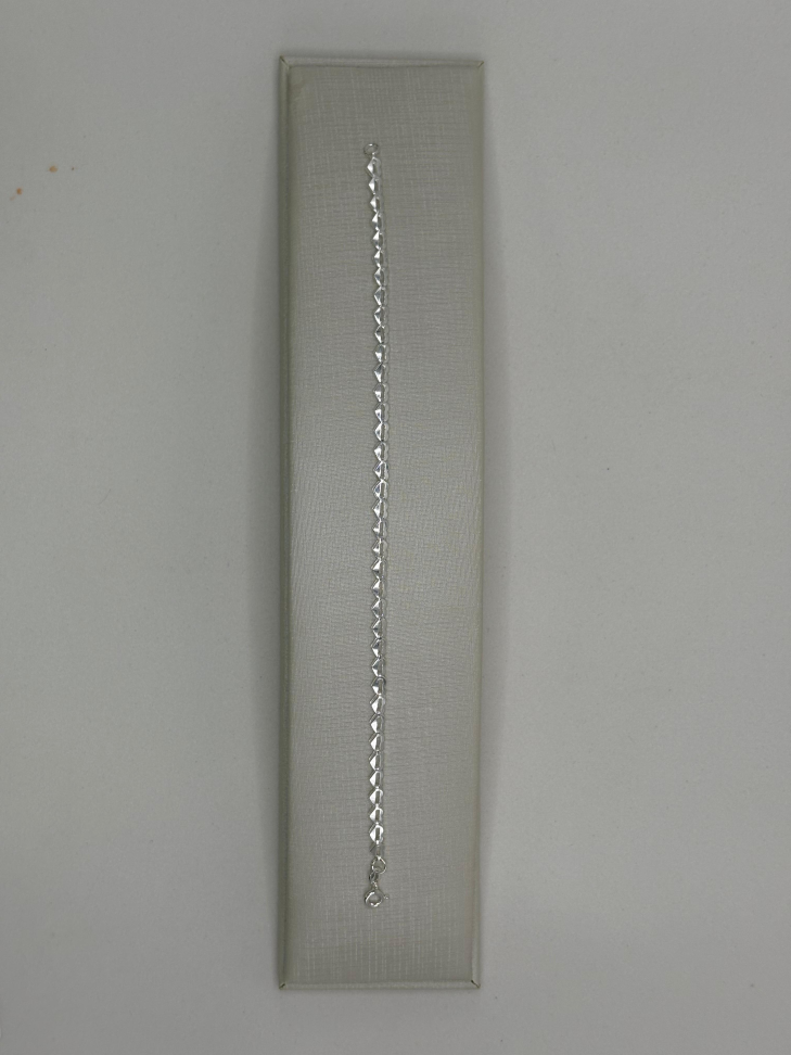 Pulseira prata corações - #3