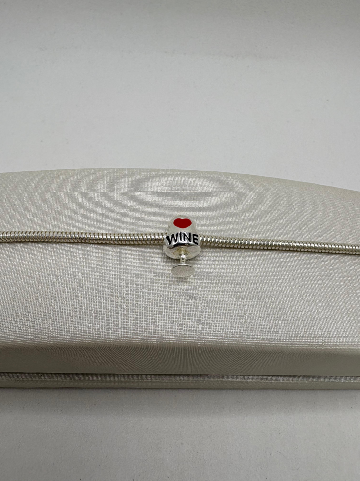 Berloque prata taça de vinho - #2