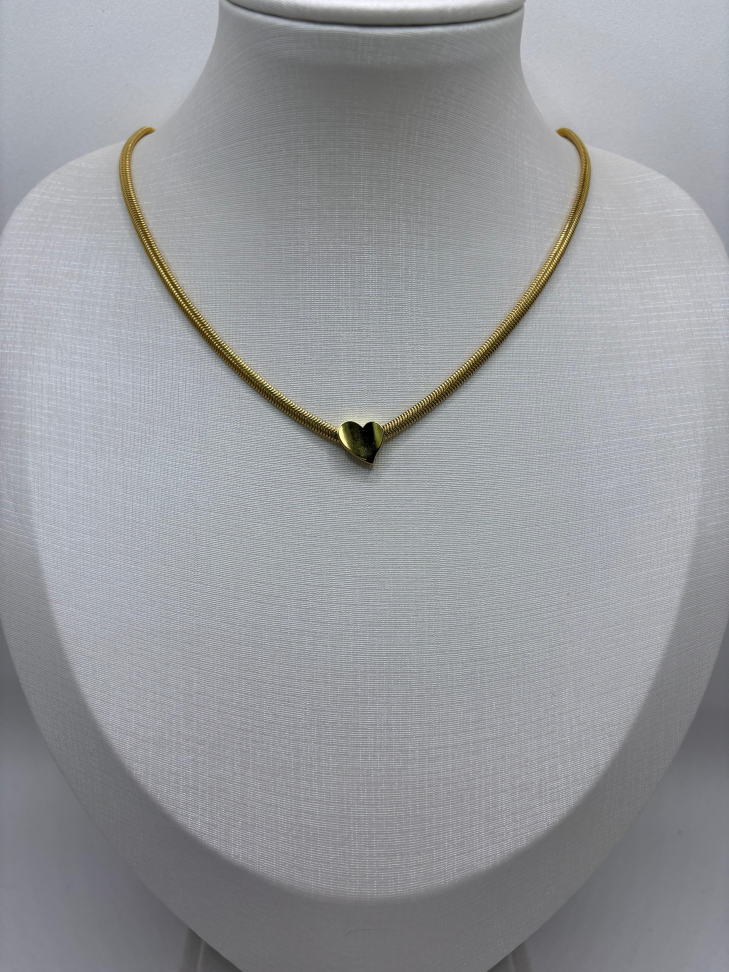 Gargantilha semijoia lacraia com pingente de coração - #2