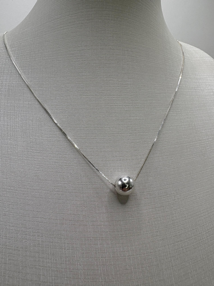 Gargantilha prata veneziana bola 45cm - #2