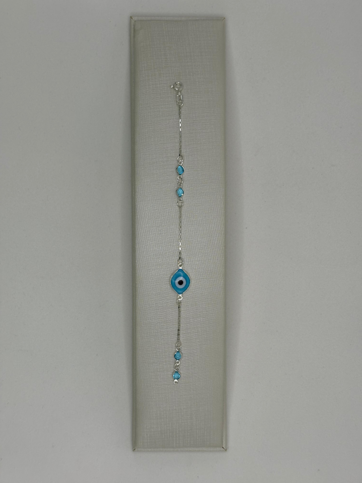 Pulseira prata olho grego - #3